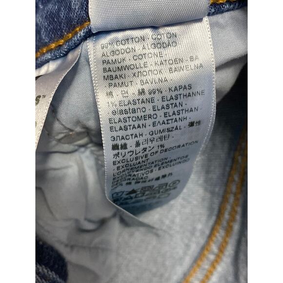 Levi's Ribcage Blue High Waisted Bell Bottom Wide Leg Baggy Denim Jeans Pants 30 - Picture 5 of 5